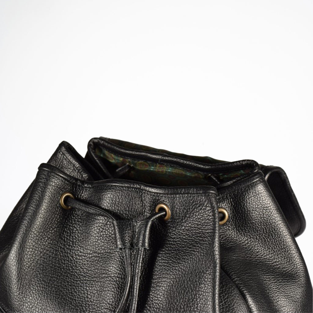 Handmade Leather Backpack 95-38 - Black